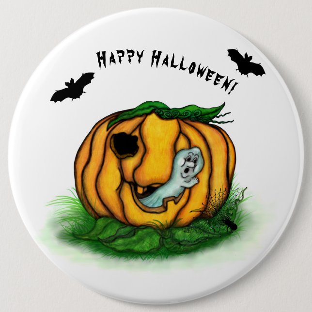 Halloween, Fladdermus, Ghost och Spider Knapp (Framsida)