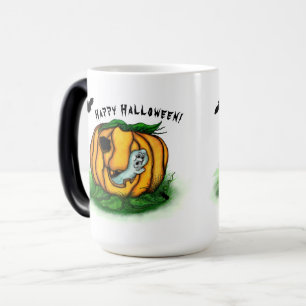 Halloween, Fladdermus, Ghost och Spider Magisk Mugg