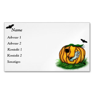 Halloween, Fladdermus, Ghost och Spider Magnetiska Visitkort