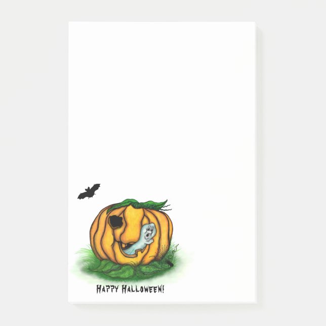 Halloween, Fladdermus, Ghost och Spider Post-it Block (Framsida)