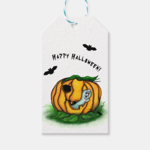 Halloween, Fladdermus, Ghost och Spider Presentetikett