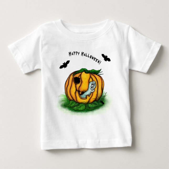 Halloween, Fladdermus, Ghost och Spider T Shirt (Framsida)