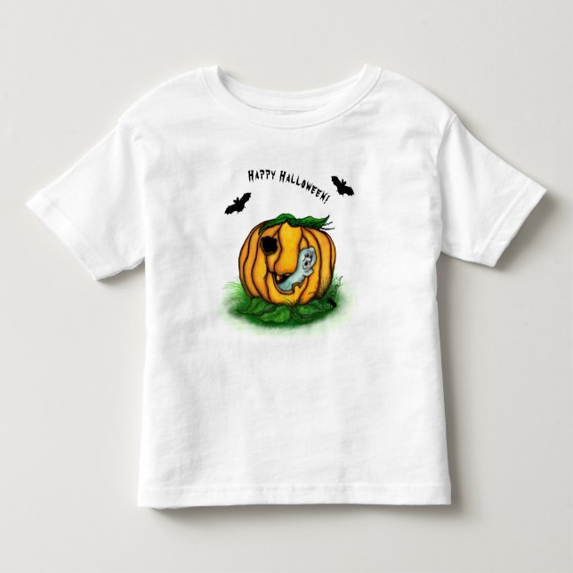 Halloween, Fladdermus, Ghost och Spider T Shirt (Framsida)