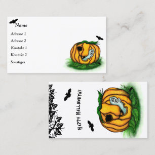 Halloween, Fladdermus, Ghost och Spider Visitkort
