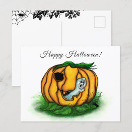 Halloween, Fladdermus, Ghost och Spider Vykort