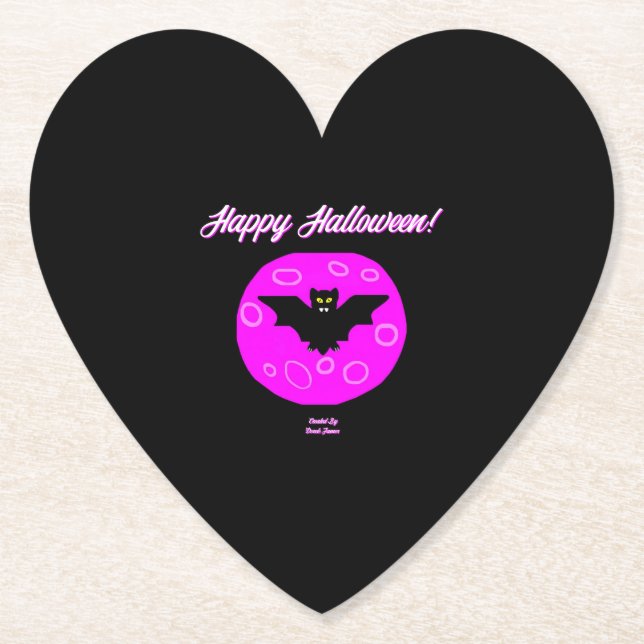 Halloween Fladdermus Heart Papper Underlägg (Framsida)