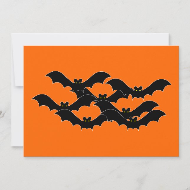 Halloween Fladdermus-inbjudan Inbjudningar (Framsida)