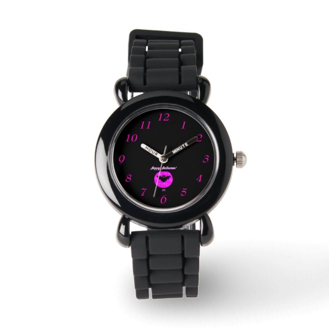 Halloween Fladdermus Kids Silver Glitter Watch Armbandsur (Framsida)