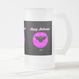 Halloween Fladdermus Large Frosted Glass Mugg