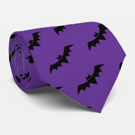 Halloween Fladdermus Lila Black Mönster Neck Tie Slips