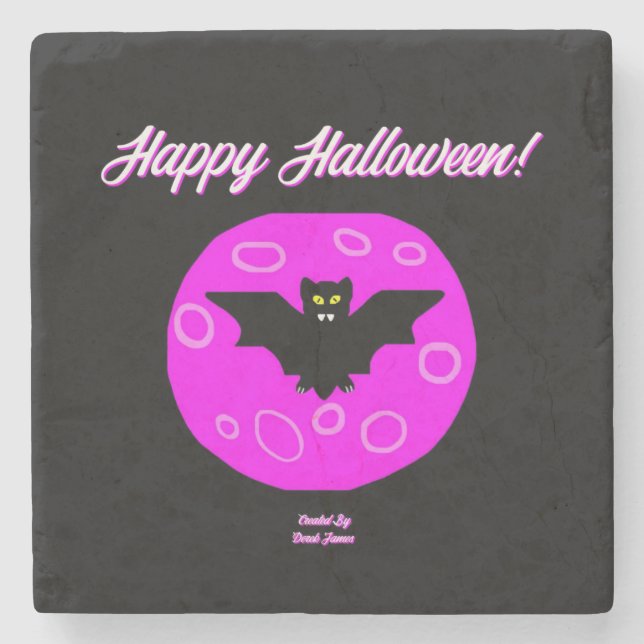 Halloween Fladdermus Marble Stone Underlägg (Framsidan)