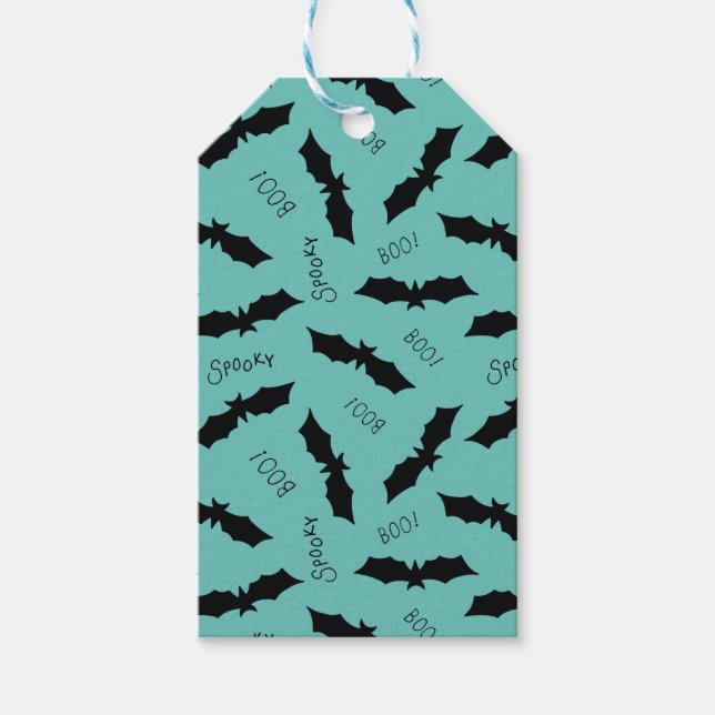 Halloween Fladdermus mönster Presentetikett (Framsidan)