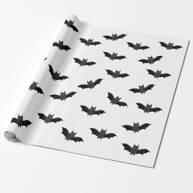 Halloween Fladdermus Mönster Wrapping Papper Presentpapper (Utrullad)