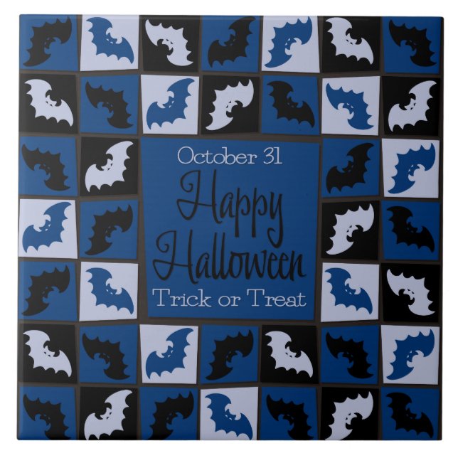 Halloween fladdermus mosaic kakelplatta (Framsidan)