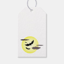 Halloween-fladdermus och fullmåne presentetikett