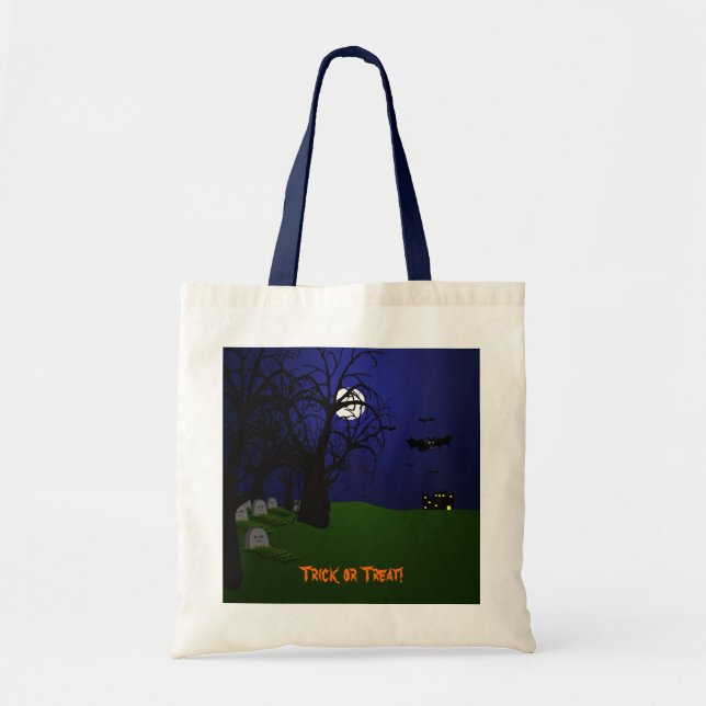 Halloween Fladdermus och Graveyard Bag Tygkasse (Framsidan)
