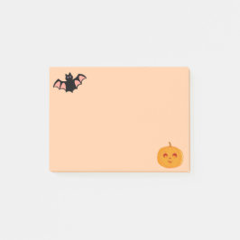 Halloween-fladdermus och pumpa post-it block