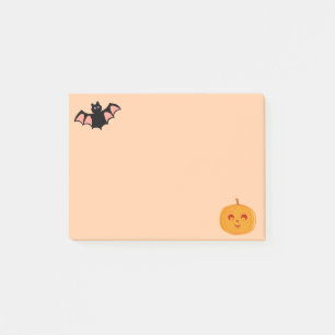 Halloween-fladdermus och pumpa post-it block