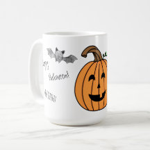 Halloween Fladdermus och Pumpkin Coffe Mugg