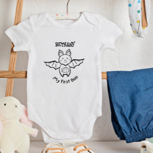 🦇 Halloween Fladdermus och pumpkin min första boo T Shirt