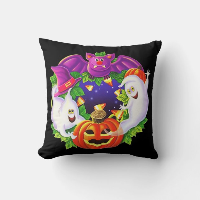 Halloween Fladdermus och Spöken Kudde (Framsida)