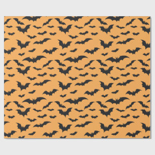 Halloween fladdermus på orangens bakgrund presentpapper