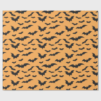 Halloween fladdermus på orangens bakgrund presentpapper