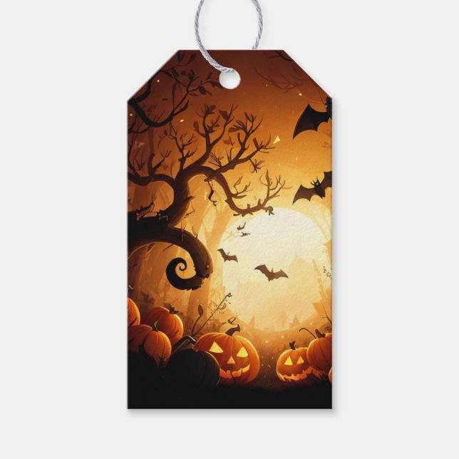 Halloween/Fladdermus/Pumpa/Höst  Presentetikett (Framsidan)