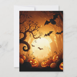 Halloween/Fladdermus/Pumpkin/Fall Inbjudningar
