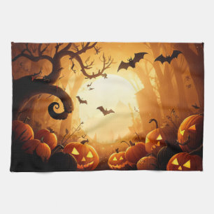 Halloween/Fladdermus/Pumpkin/Fall Kökshandduk