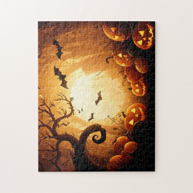 Halloween/Fladdermus/Pumpkin/Fall Pussel (Vertikal)