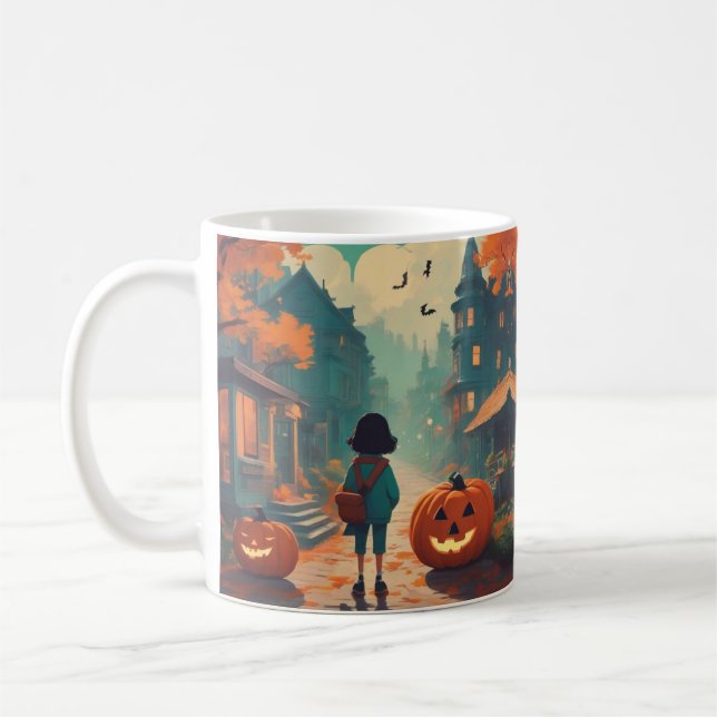 Halloween fladdermus pumpkin och en Borttappad fli Kaffemugg (Vänster)
