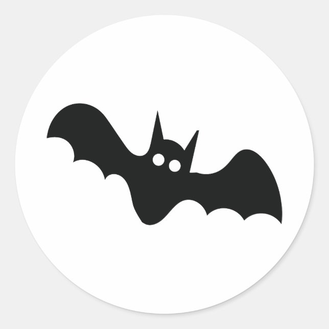 Halloween Fladdermus Sticker Runt Klistermärke (Framsida)