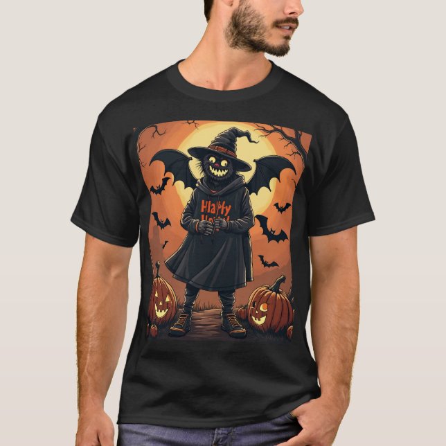 Halloween Fladdermus T-Shirt (Framsida)