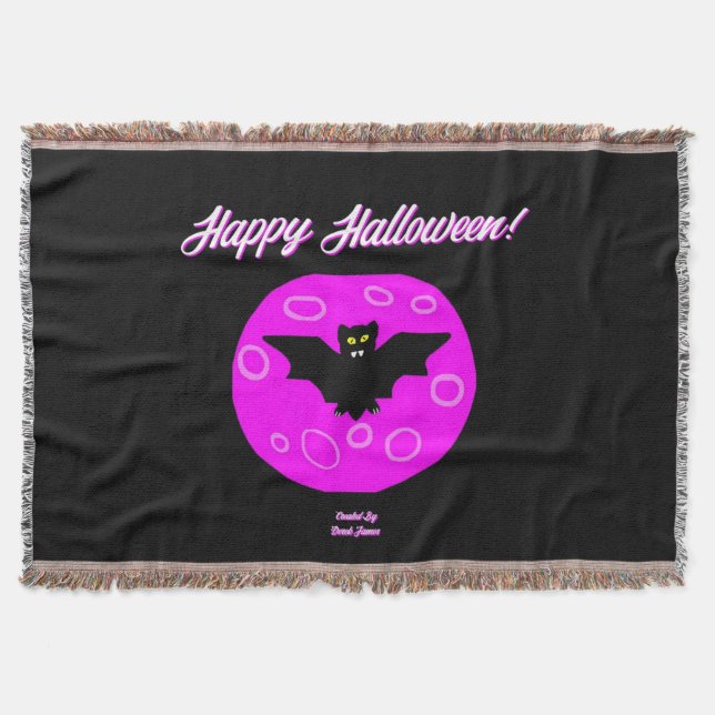 Halloween Fladdermus Throw Blanket Filt (Framsidan)