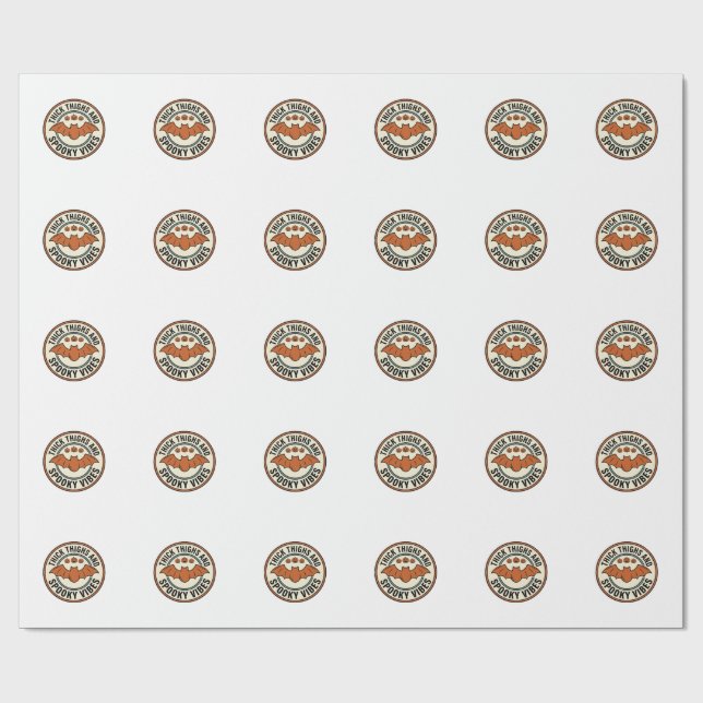 Halloween Fladdermus Tjocka Lår Kusliga Vibe Vinta Presentpapper (Platt)