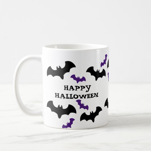 Halloween fladdermus tryck  kaffemugg (Vänster)