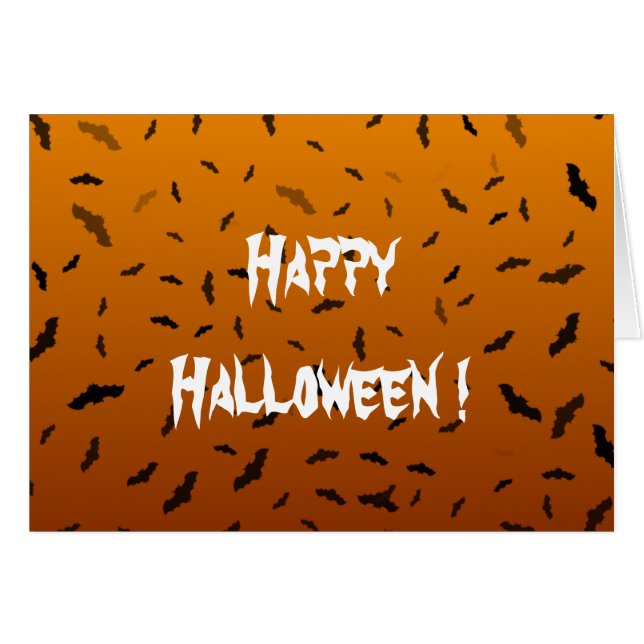 Halloween - Fladdermus Välkomstkort Hälsningskort (Framsidan Horizontal)