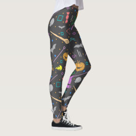 Halloween Fladdermus WaterColor Mönster Modern Spo Leggings