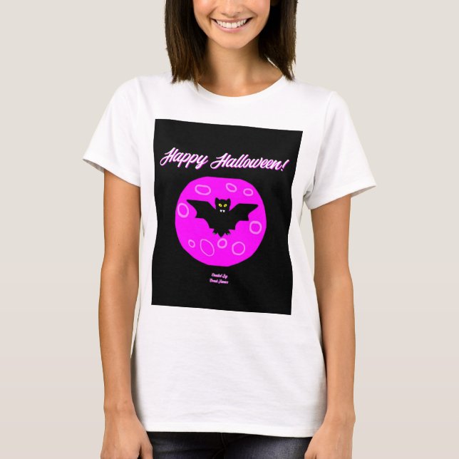 Halloween Fladdermus Women's White Basic T Shirt (Framsida)