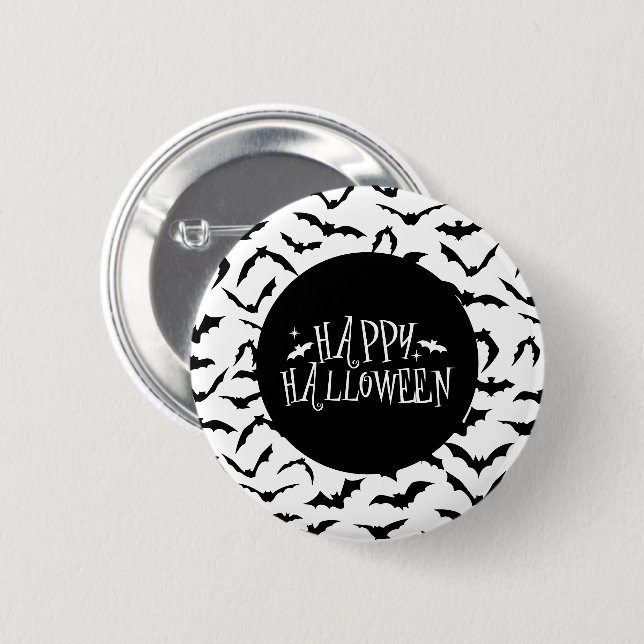 Halloween Fladdermusnål Knapp (Framsida & baksida)