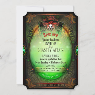 Halloween Flair Ghastly Affair Party-inbjudan Inbjudningar