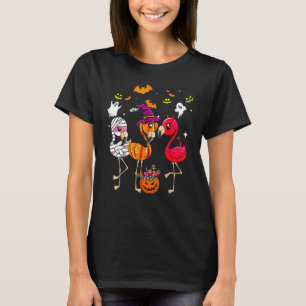 Halloween Flamingo Flamingoween Häxa Vampire Mummi T Shirt