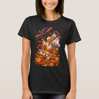 Halloween Flamingo Hund Katt Trä Båt Oceanutflykte T Shirt