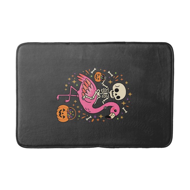 Halloween Flamingo Skelett Socker Bucket Vektor De Badrumsmatta (Framsidan)