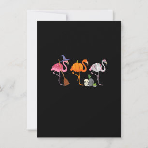 Halloween Flamingo Witch Mummy Funny Flamingoween Inbjudningar
