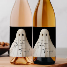 Halloween Flaska-etikett Låt oss Lakan ställs infö