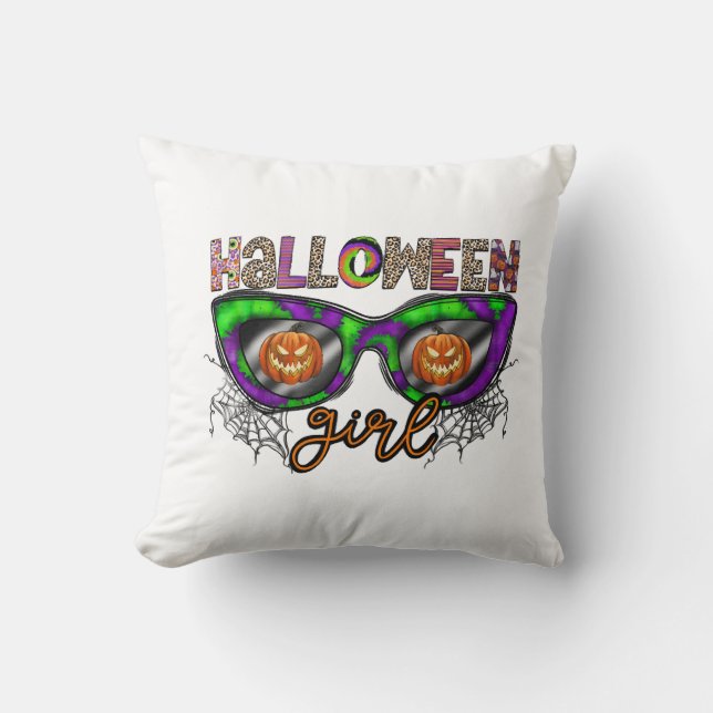 Halloween-flicka Kudde (Framsida)