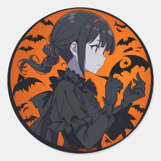 halloween-flicka runt klistermärke