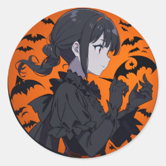 halloween-flicka runt klistermärke